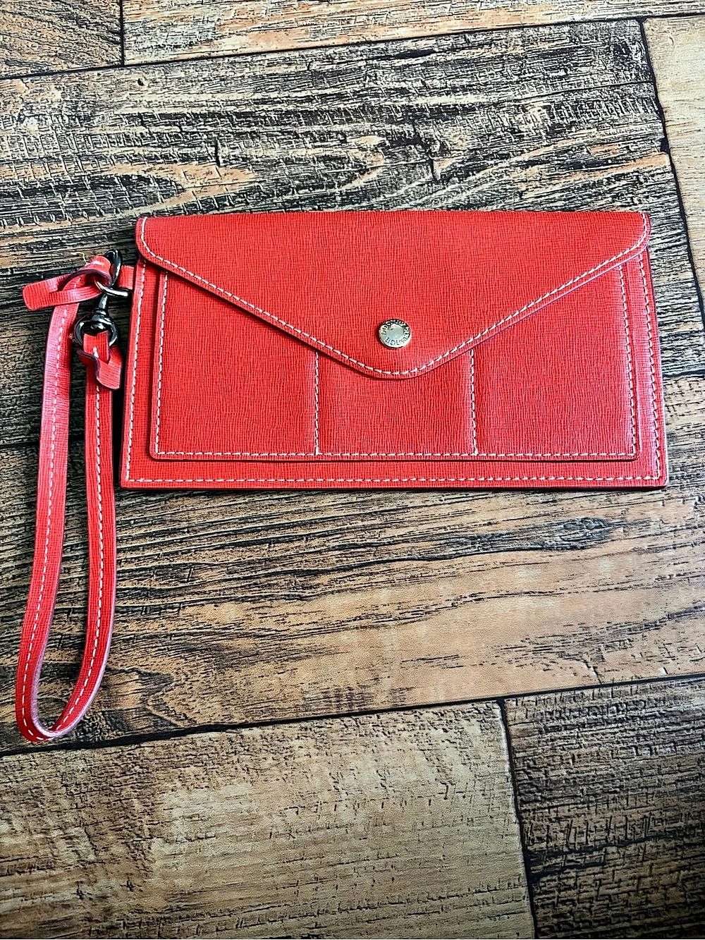 Dooney & Bourke Saffiano Leather Envelope Wristlet Wallet Red